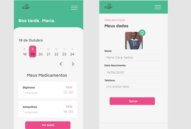Compatível com IOs e Android. Integrado para mandar SMS no número do usuário.
